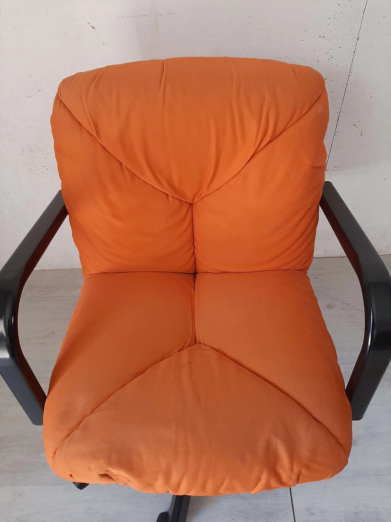 Upholstered swivel chair with wheels by De Padova, 1980s 3