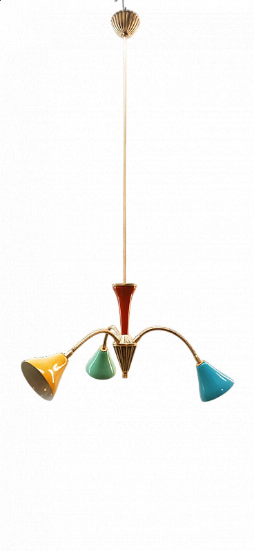 Sputnik chandelier with three adjustable lights, 1960s