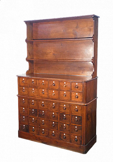 Solid walnut apothecary cabinet, late 19th century
