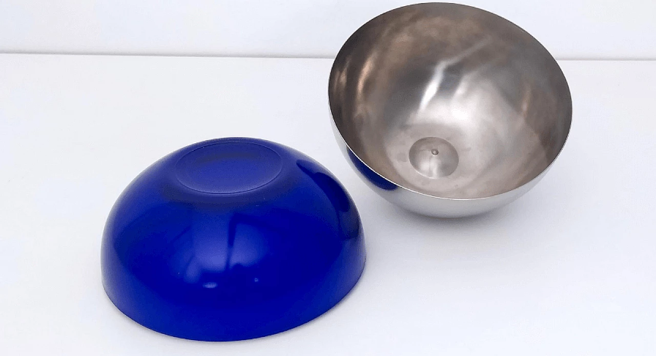 Glass and metal ice bucket in the style of Mauro Manetti, 1970s 6