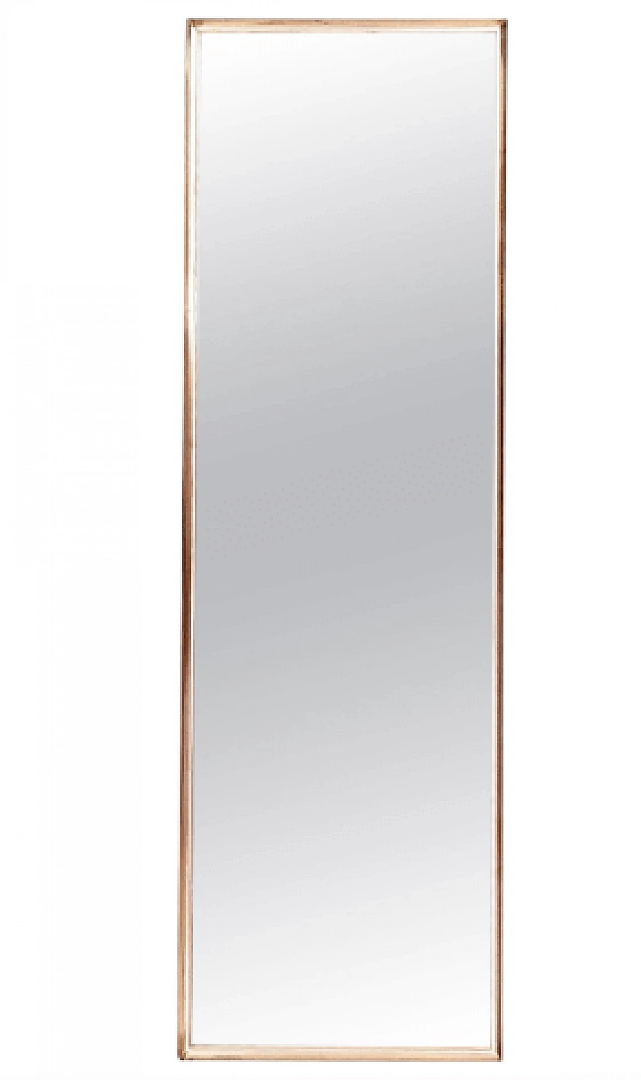 Specchio con cornice in ottone e profilo laccato bianco, anni '50 1