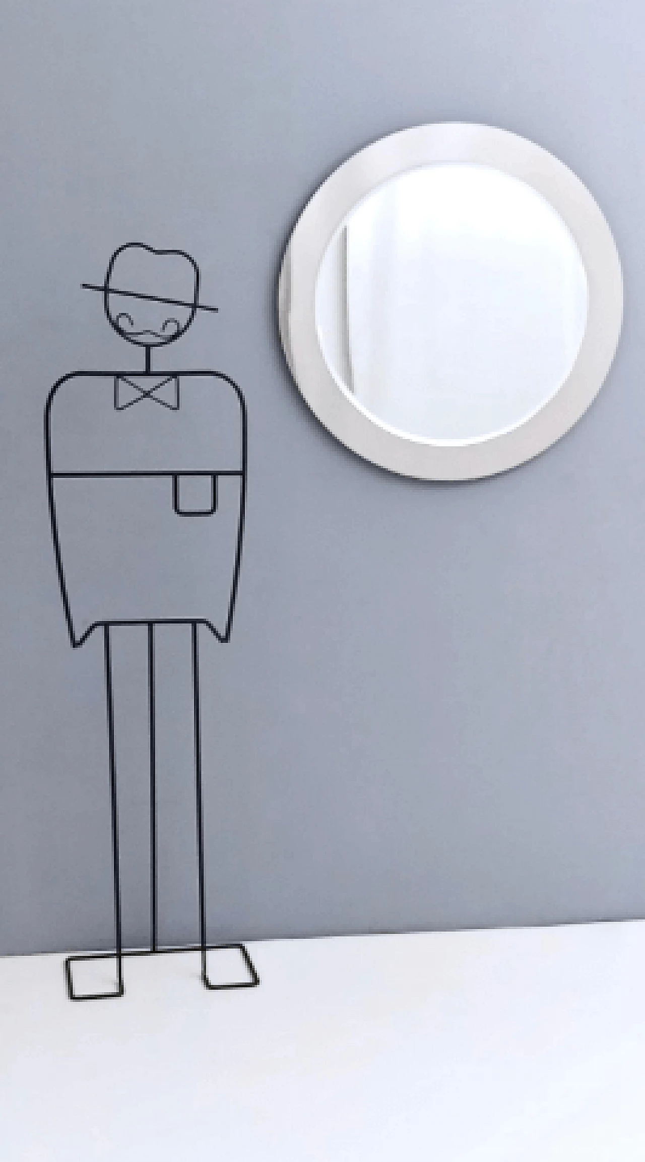 Specchio rotondo con cornice in acciaio lucidato a specchio, anni '70 2