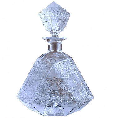 Bottiglia da liquore stile Biedermeier in cristallo molato, anni '20