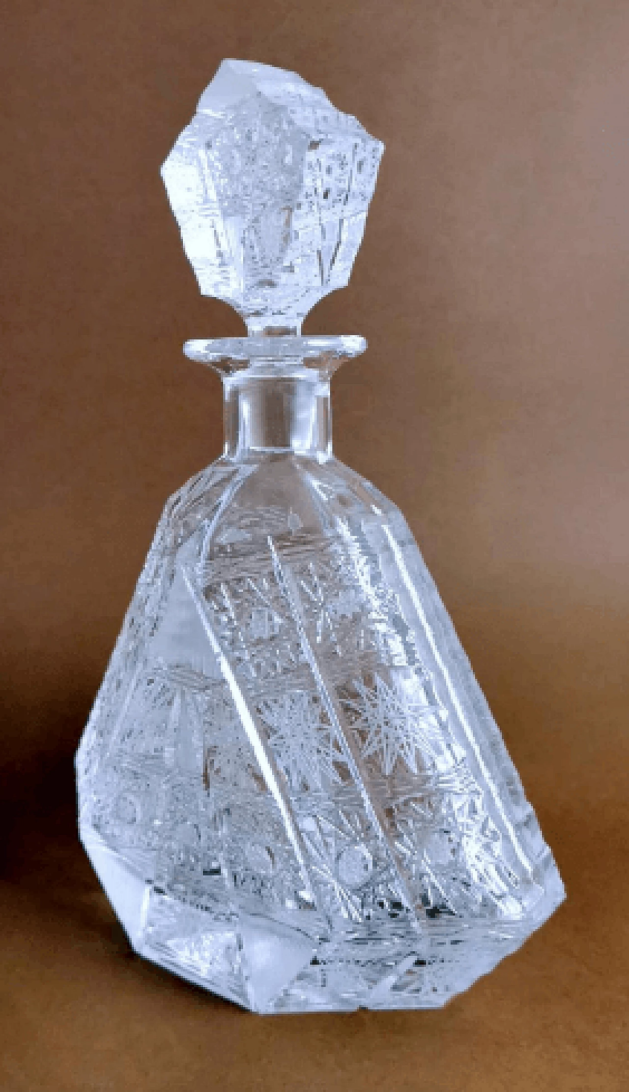Bottiglia da liquore stile Biedermeier in cristallo molato, anni '20 3
