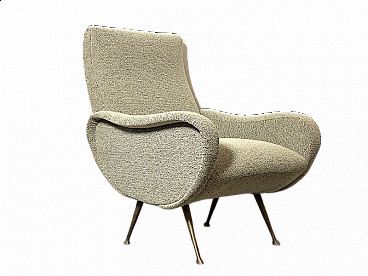 Beige fabric Lady armchair by Marco Zanuso, 1950s