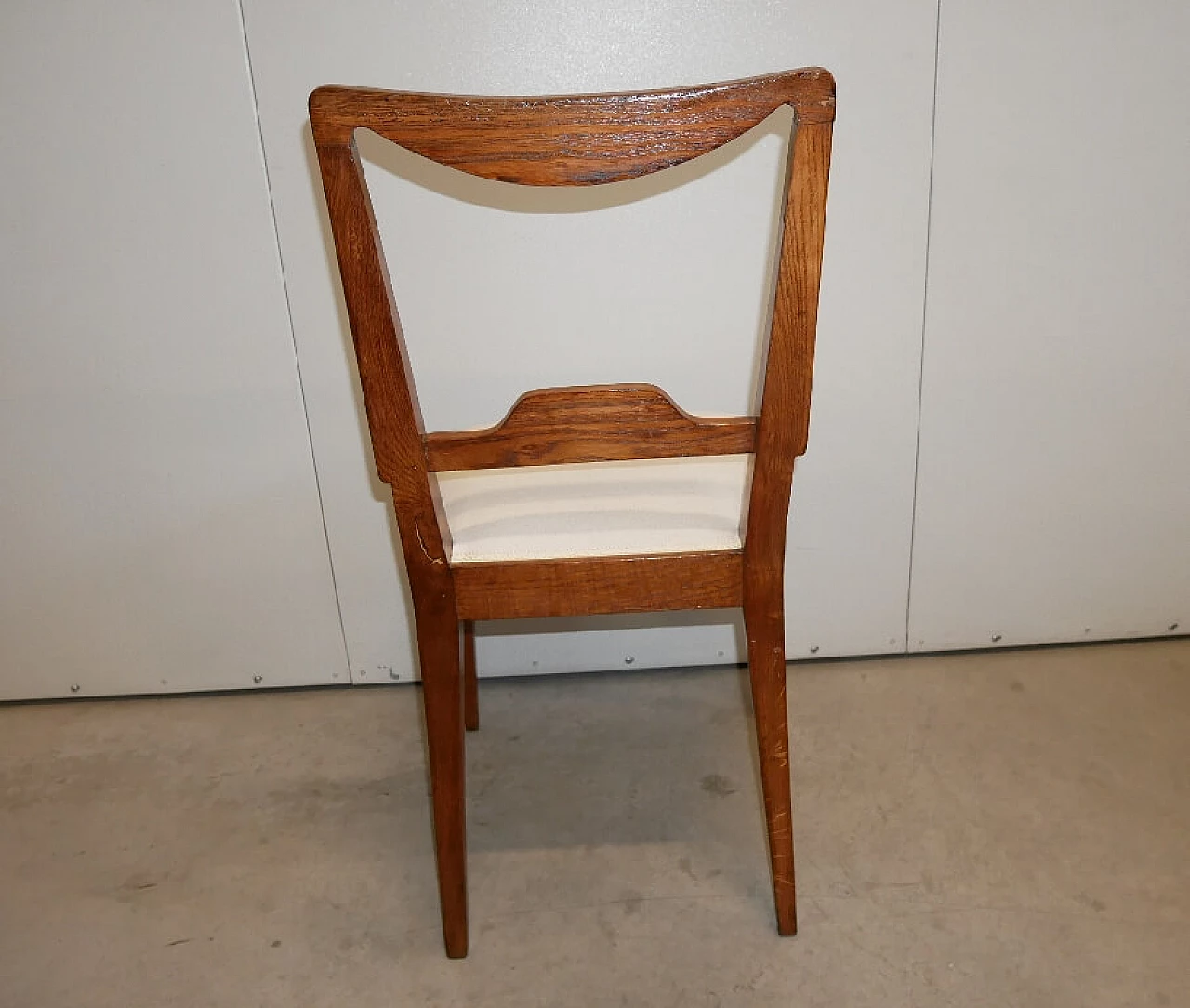 4 Solid oak chairs with fabric seat, mid-19th century 7