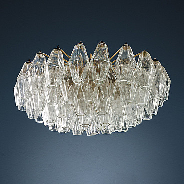 Murano glass Poliedri chandelier by Carlo Scarpa for Venini, 1960s