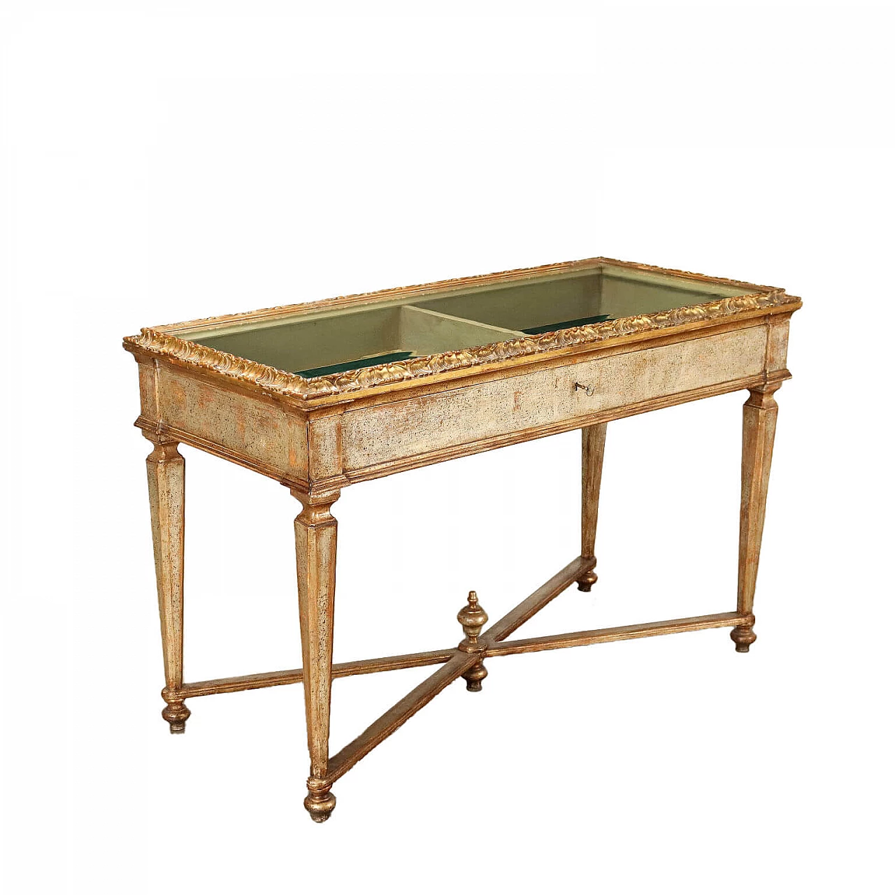 Tavolo espositore intagliato e dorato 1