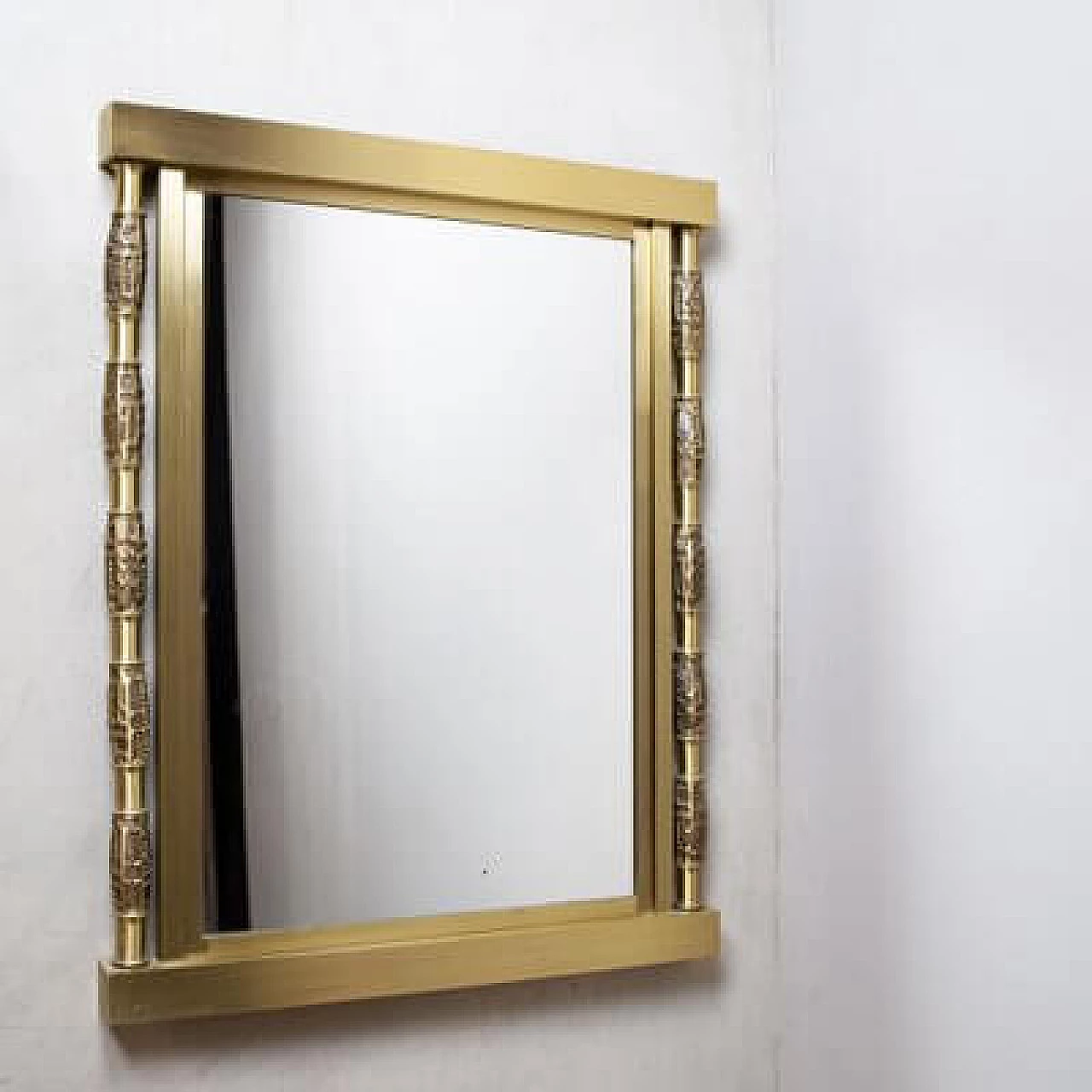 Brass mirror by Luciano Frigerio, 1970s 1