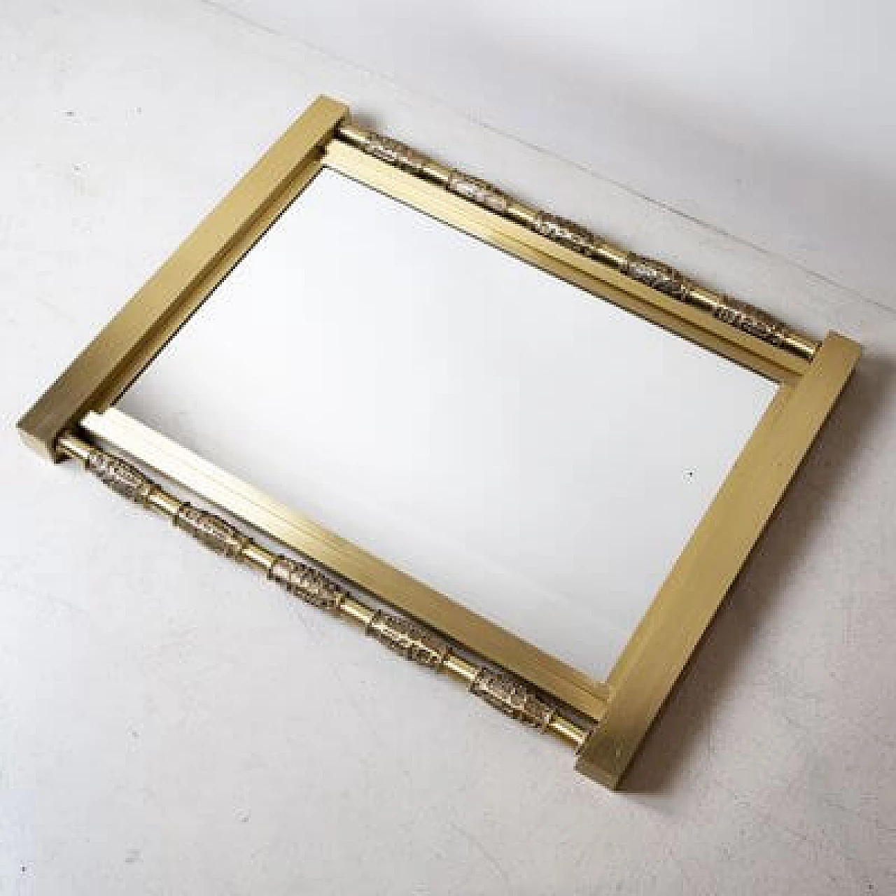 Specchio in ottone di Luciano Frigerio, anni '70 2