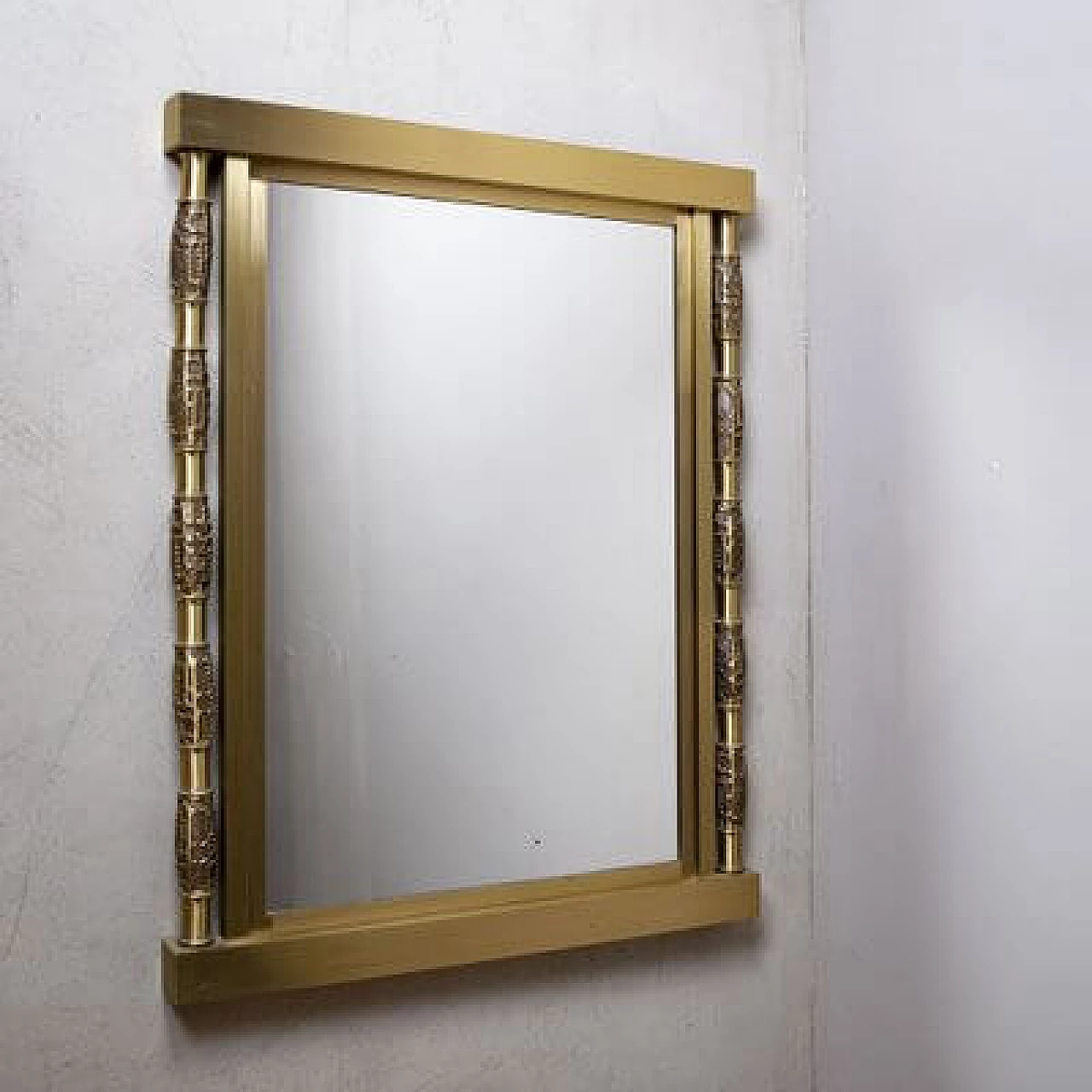 Specchio in ottone di Luciano Frigerio, anni '70 4