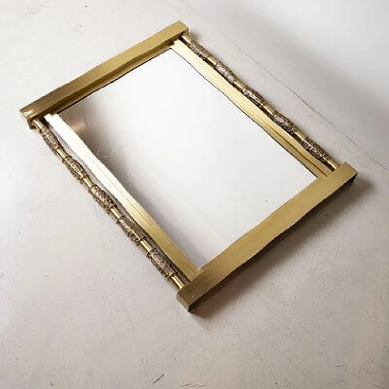 Specchio in ottone di Luciano Frigerio, anni '70 8