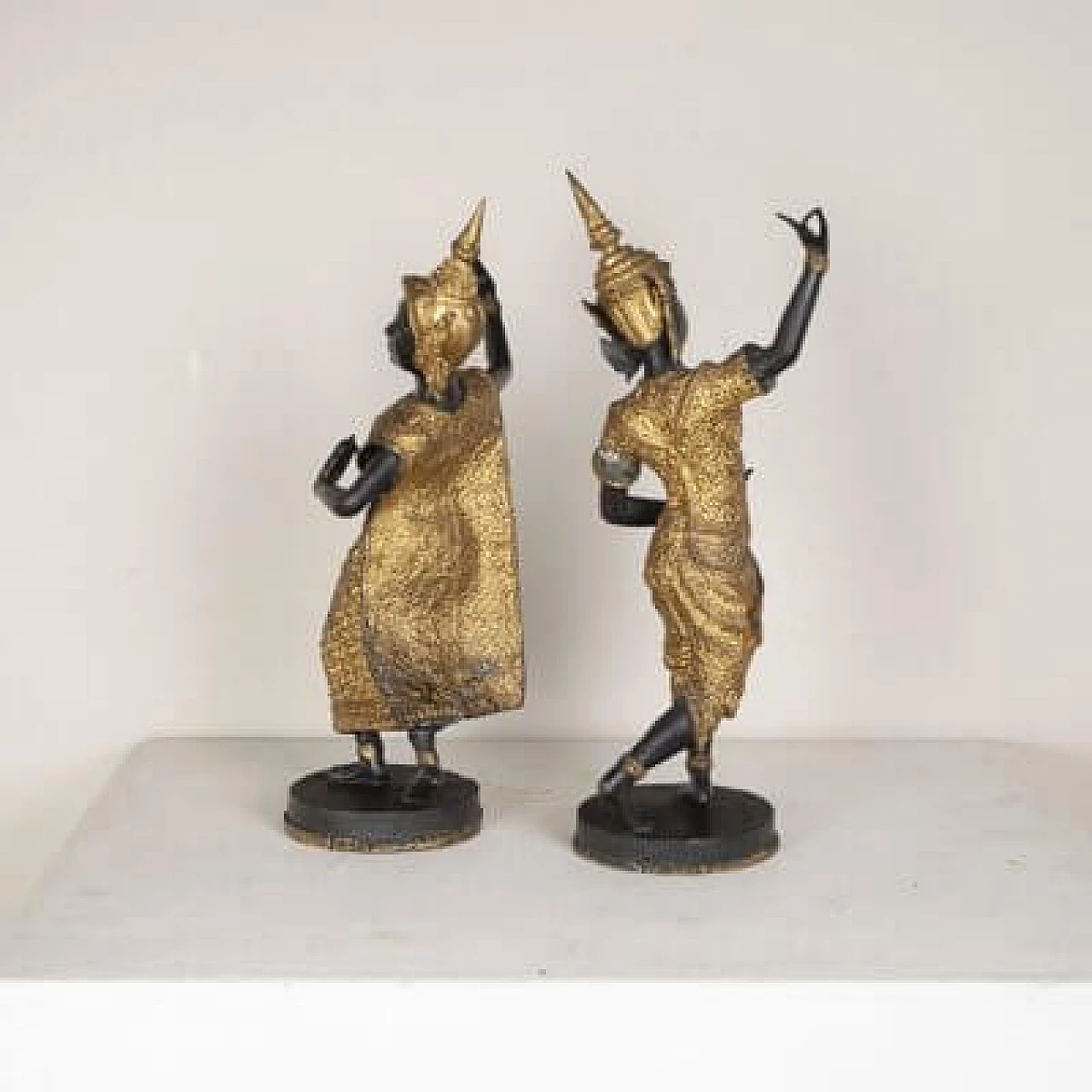 Coppia di sculture di guardiani del tempio di Rattanakosin Theppanom, anni '60 2