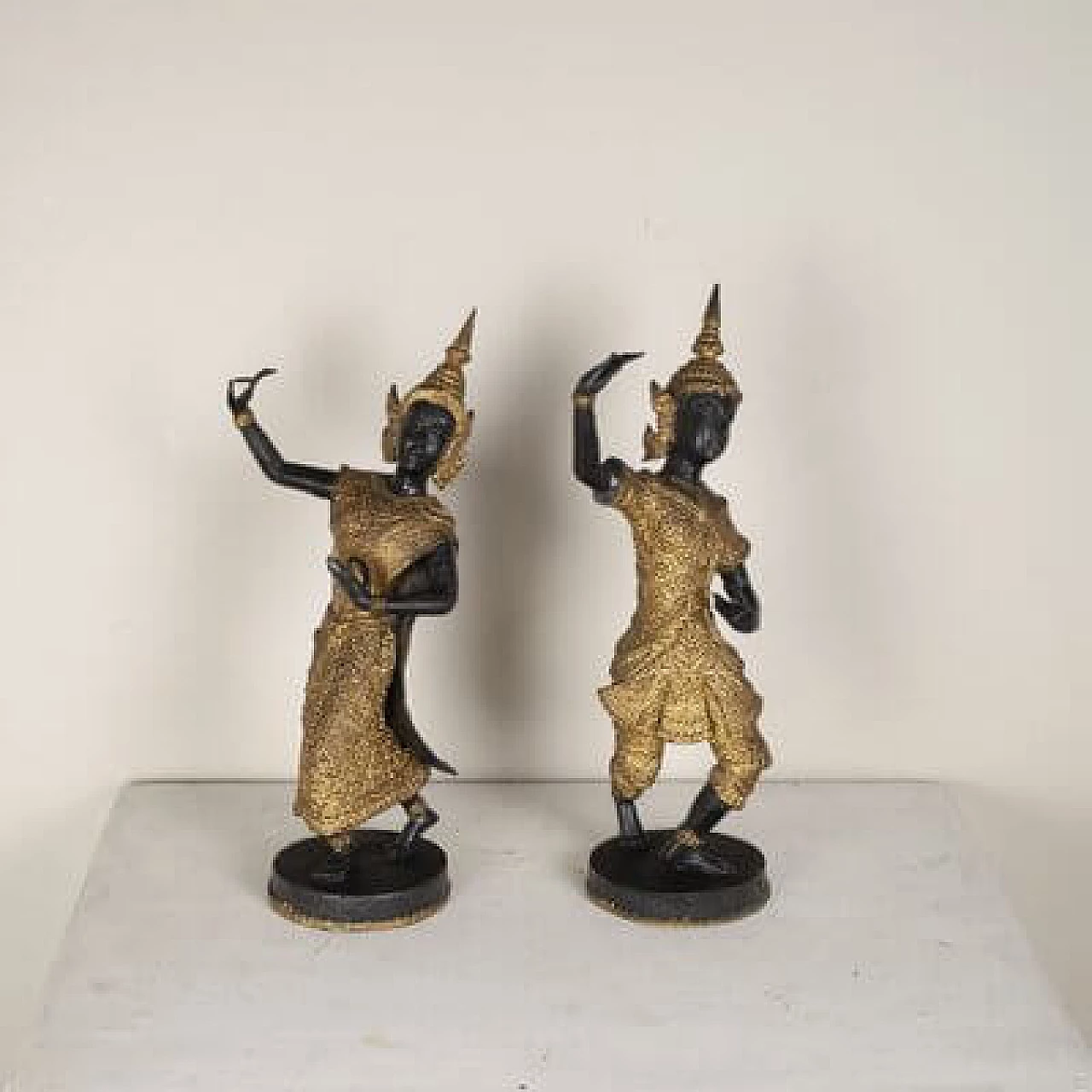 Pair of sculptures of Rattanakosin Theppanom temple guardians, 1960s 3