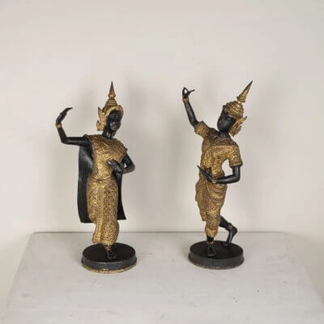 Coppia di sculture di guardiani del tempio di Rattanakosin Theppanom, anni '60 5