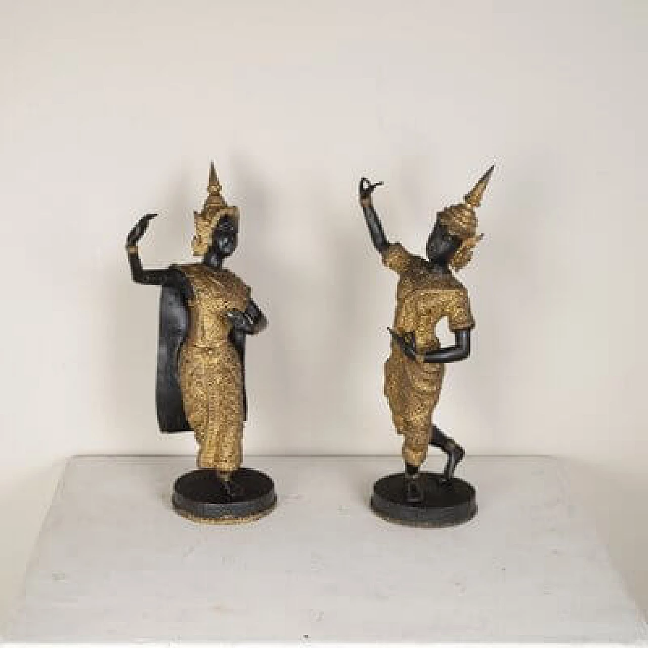 Coppia di sculture di guardiani del tempio di Rattanakosin Theppanom, anni '60 6