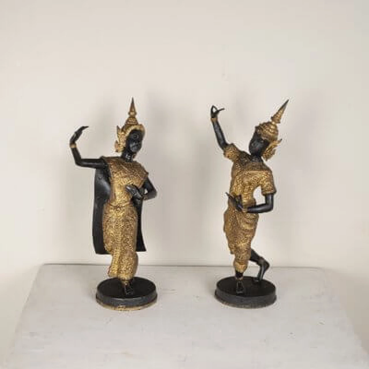 Coppia di sculture di guardiani del tempio di Rattanakosin Theppanom, anni '60 9