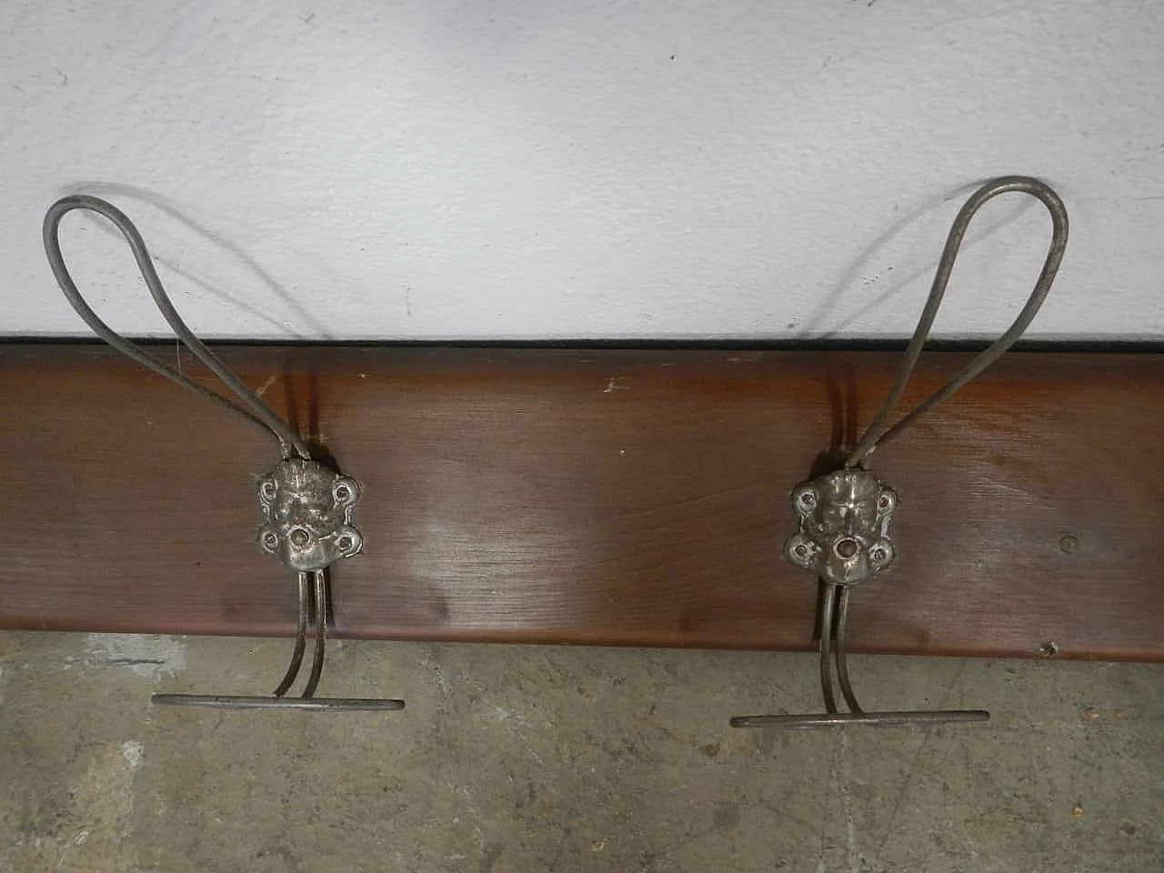 Spruce wall-mounted coat rack, 1960s 3