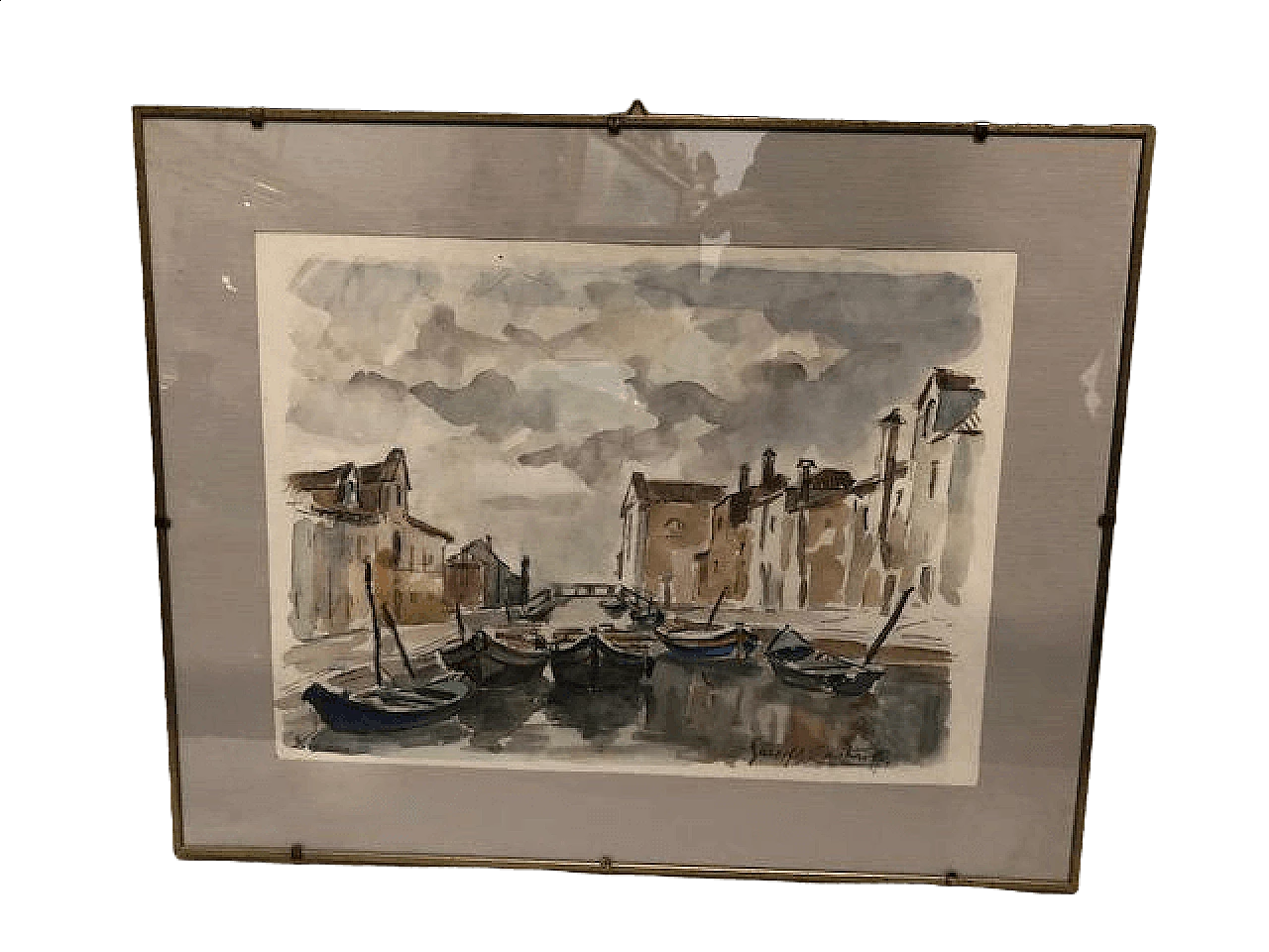 G. Castrovilli, Boats at Burano, watercolour 4