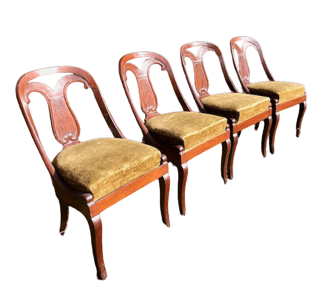 4 Wooden gondola chairs, early 19th century 8