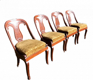4 Wooden gondola chairs, early 19th century