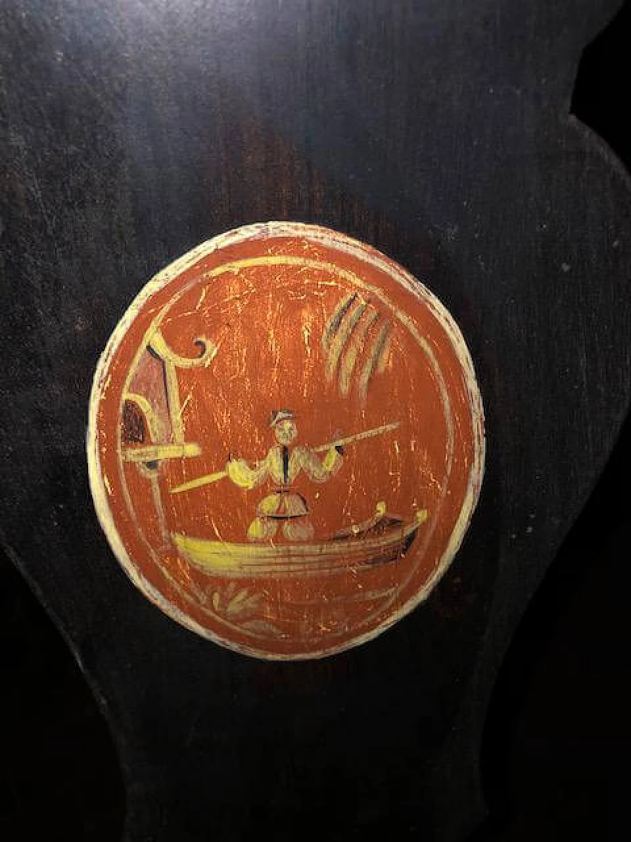 4 Sedie eclettiche in legno laccato con dipinti a cineseria, inizio '900 5