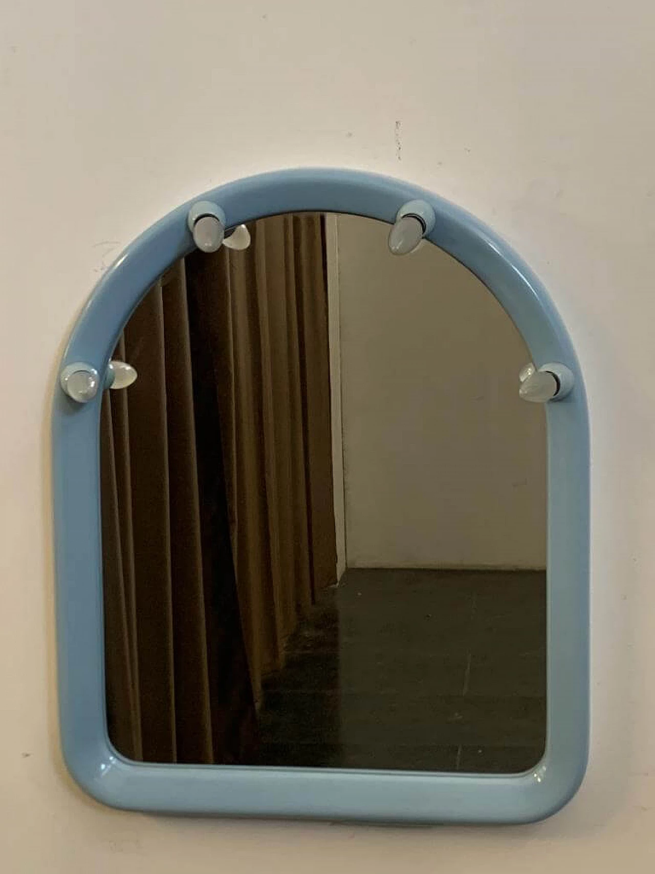 Plastic mirror with illuminating fittings for Carrara & Matta, 1970s 1