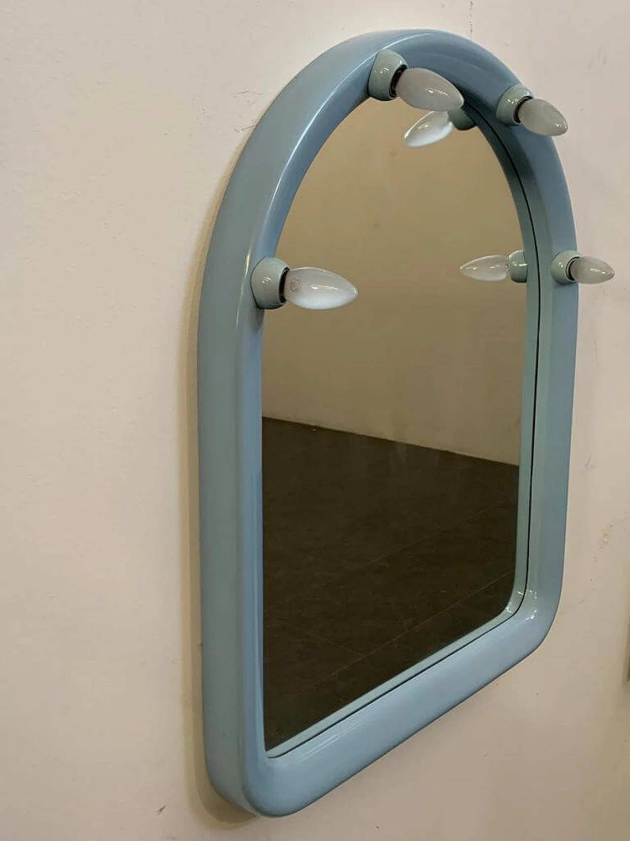 Plastic mirror with illuminating fittings for Carrara & Matta, 1970s 2