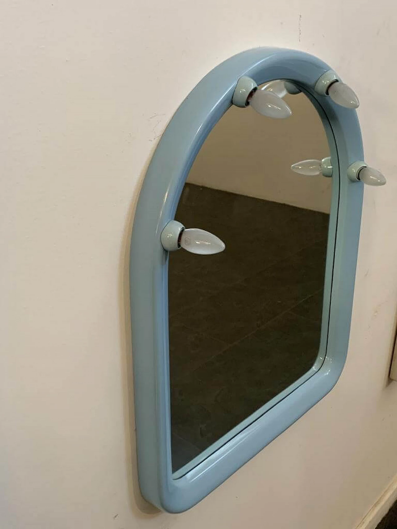 Plastic mirror with illuminating fittings for Carrara & Matta, 1970s 3