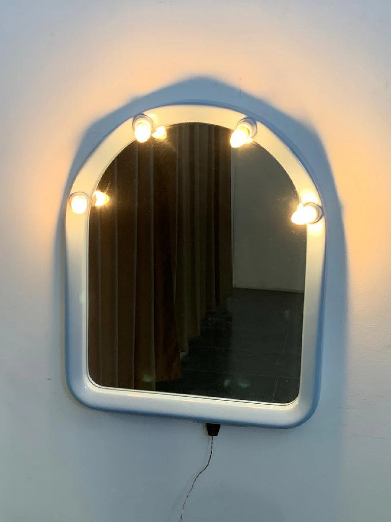 Plastic mirror with illuminating fittings for Carrara & Matta, 1970s 7
