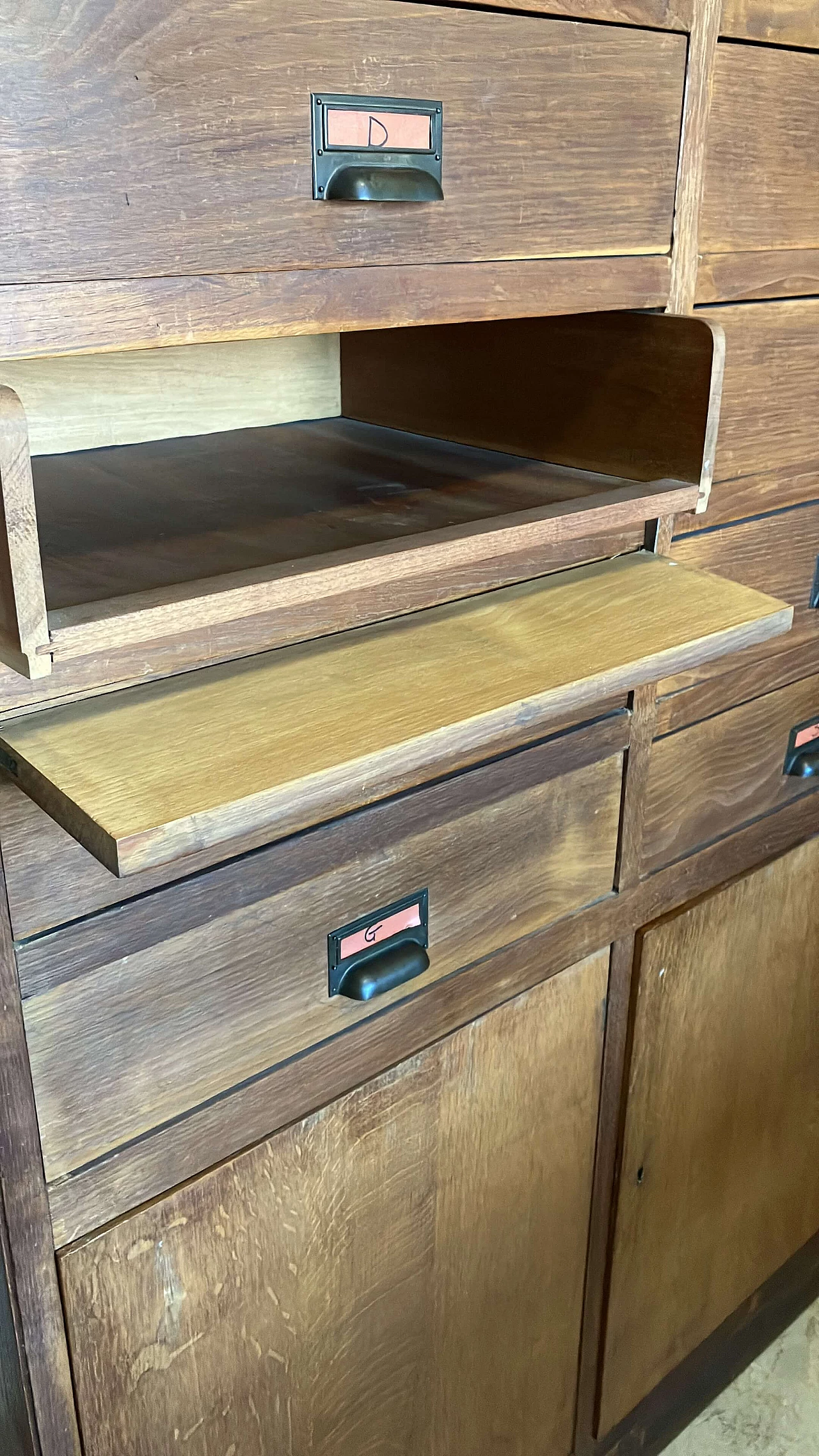 Wooden filing cabinet with twenty-four drawers, 1930s 2