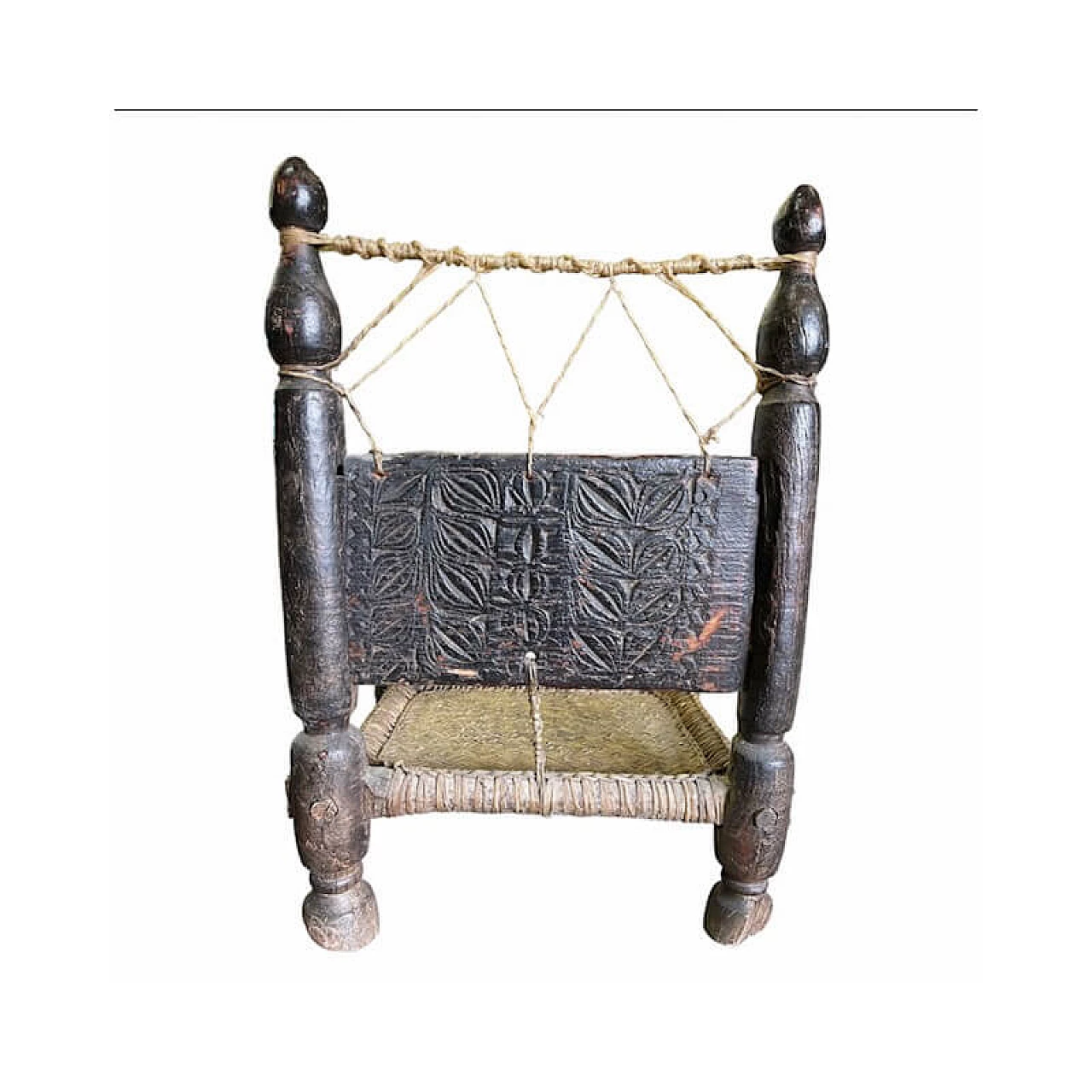 Pair of Nusitan cedar and leather armchairs, late 19th century 1