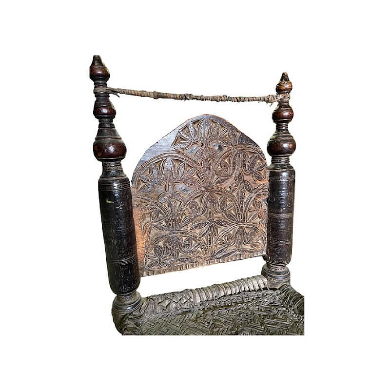 Pair of Nusitan cedar and leather armchairs, late 19th century 5