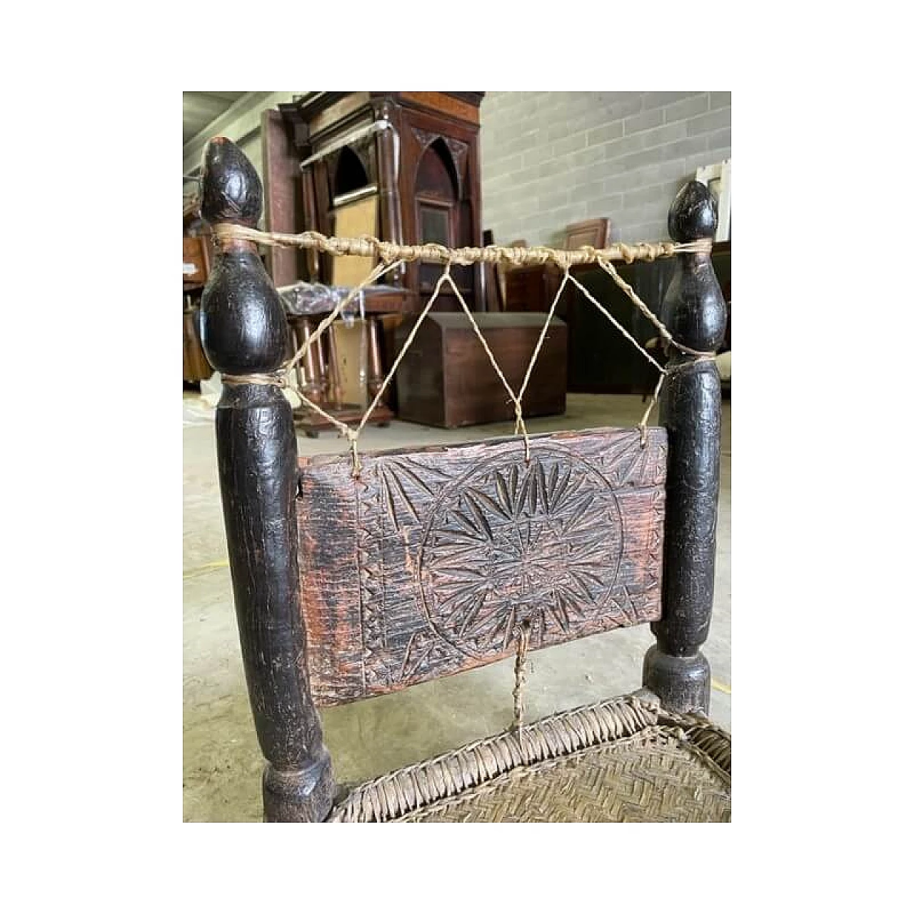 Pair of Nusitan cedar and leather armchairs, late 19th century 13
