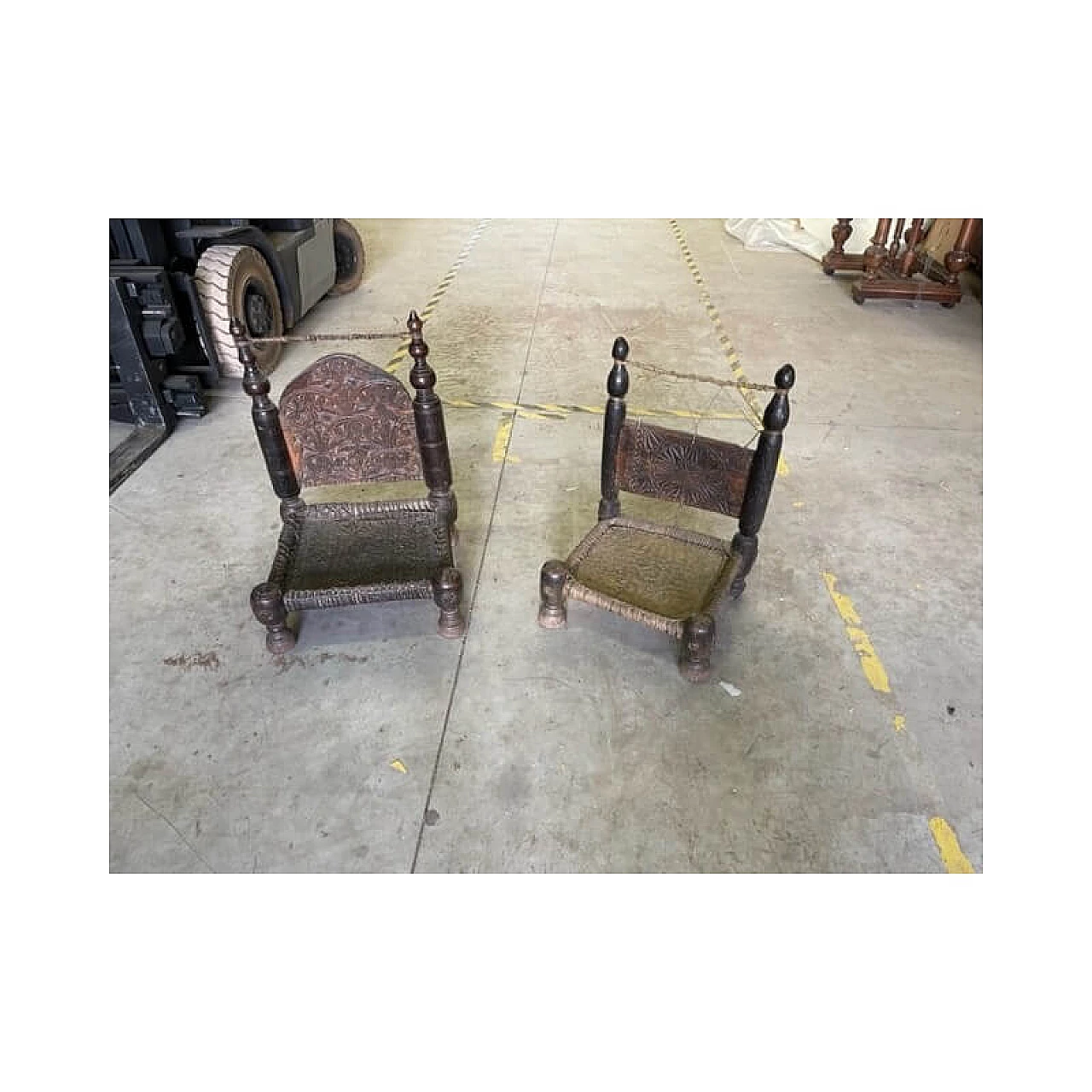 Pair of Nusitan cedar and leather armchairs, late 19th century 18