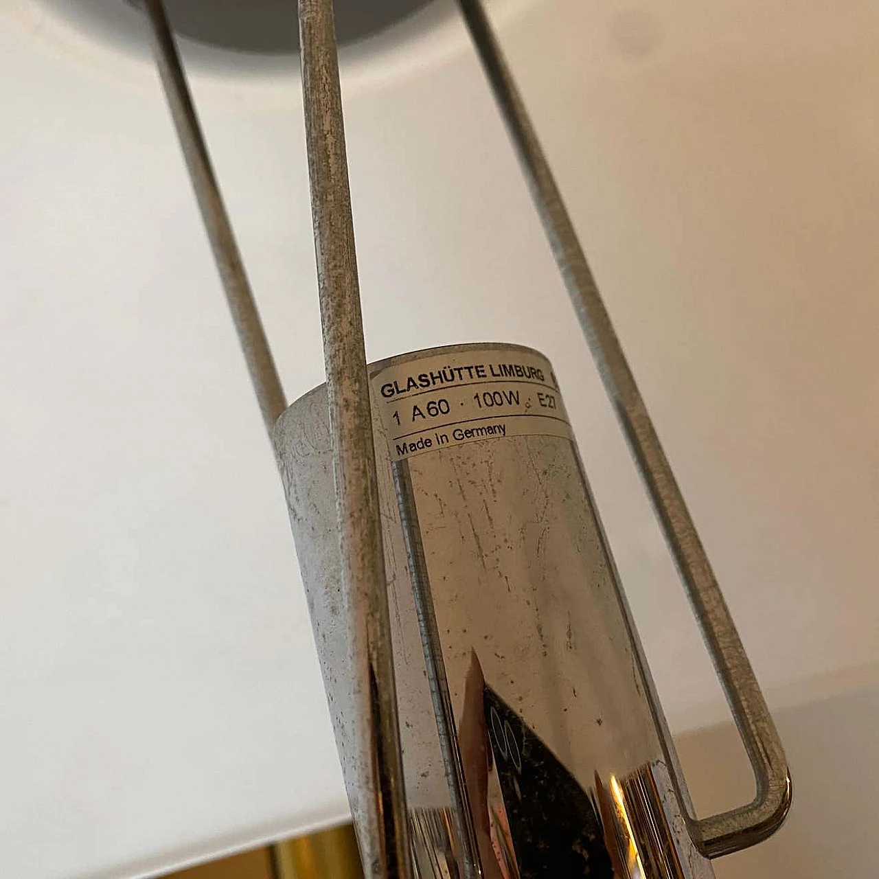 Metal and glass table lamp for Glashutte Limburg, 1990s 4