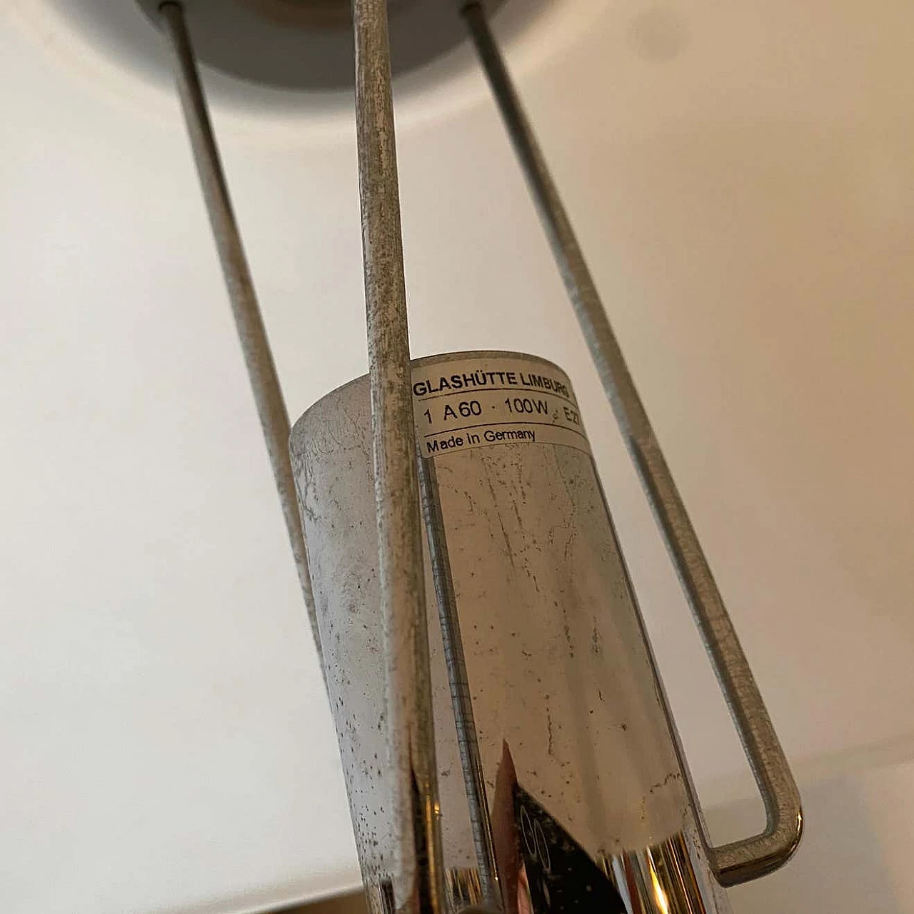 Metal and glass table lamp for Glashutte Limburg, 1990s 8