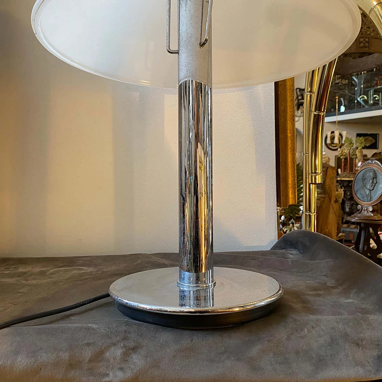 Metal and glass table lamp for Glashutte Limburg, 1990s 10