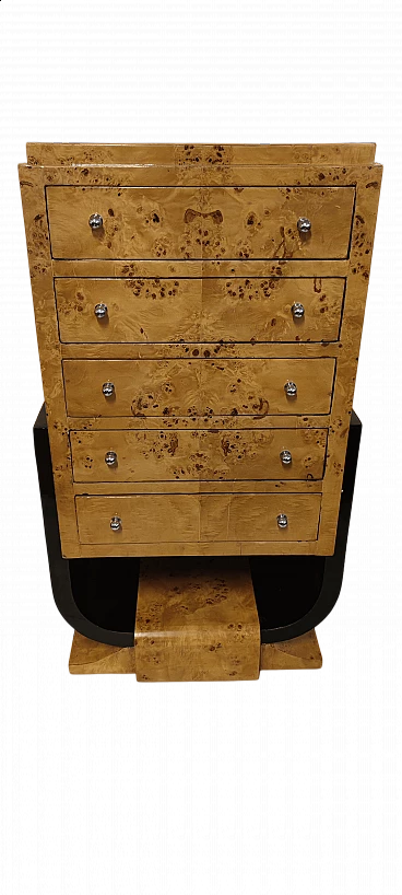 Art Deco birch root dresser, 1930s