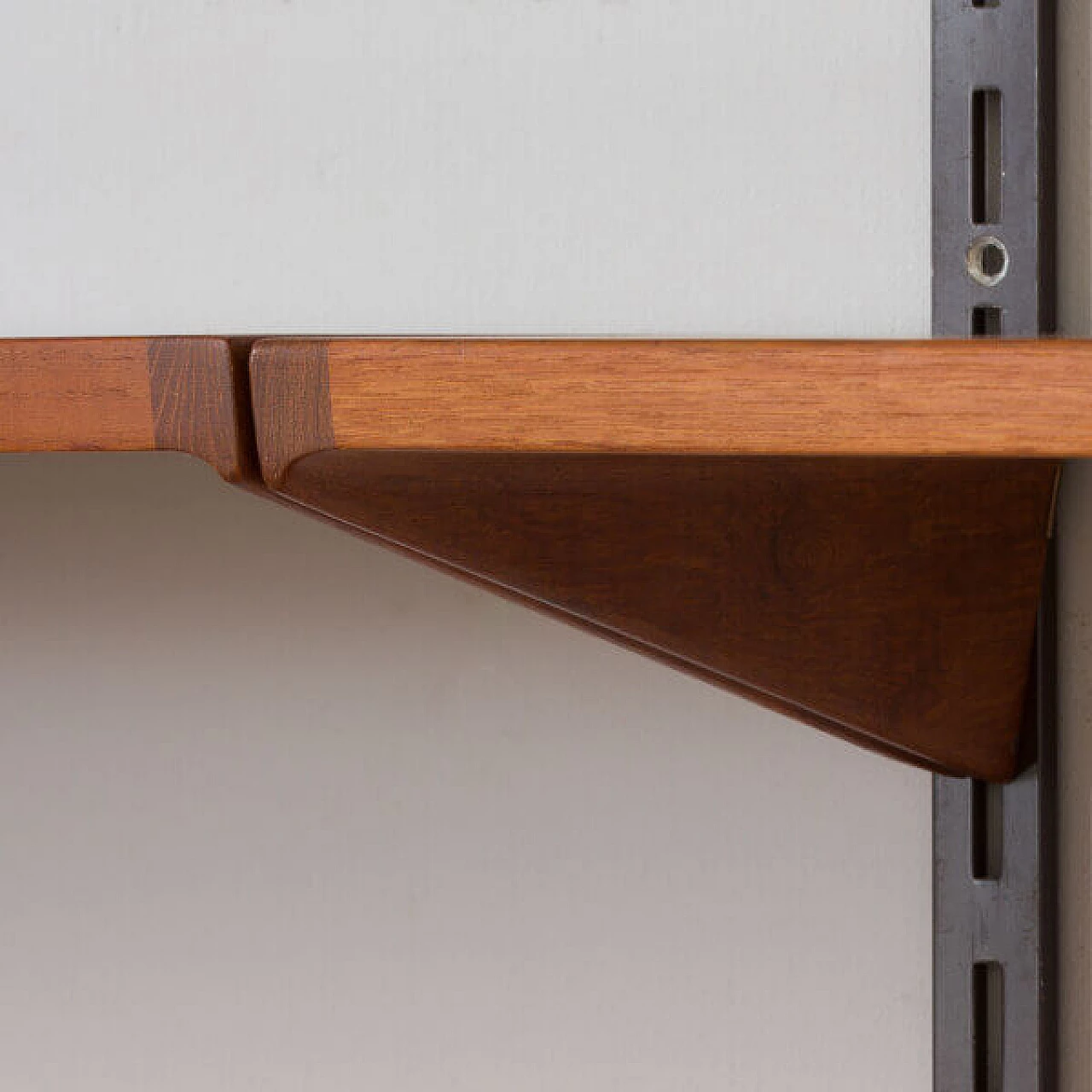 Teak wall cabinet with 6 shelf by Kai Kristiansen for FM, 1960s 8