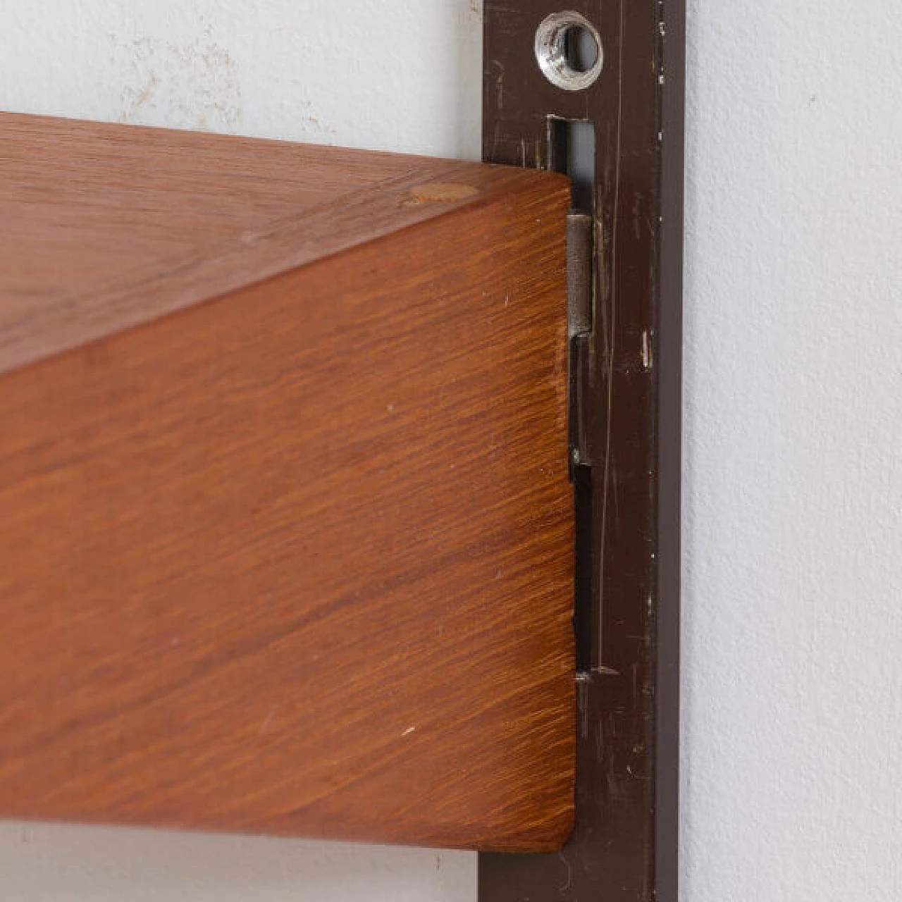 Teak wall cabinet with 6 shelf by Kai Kristiansen for FM, 1960s 11