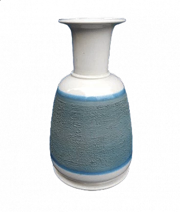 Blue ceramic vase by Franco Bucci for Laboratorio Pesaro, 1970s