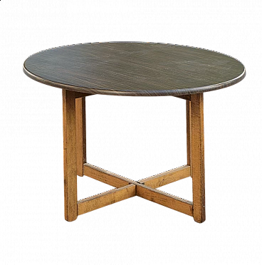 Folding wooden round table by EMU, 1970s