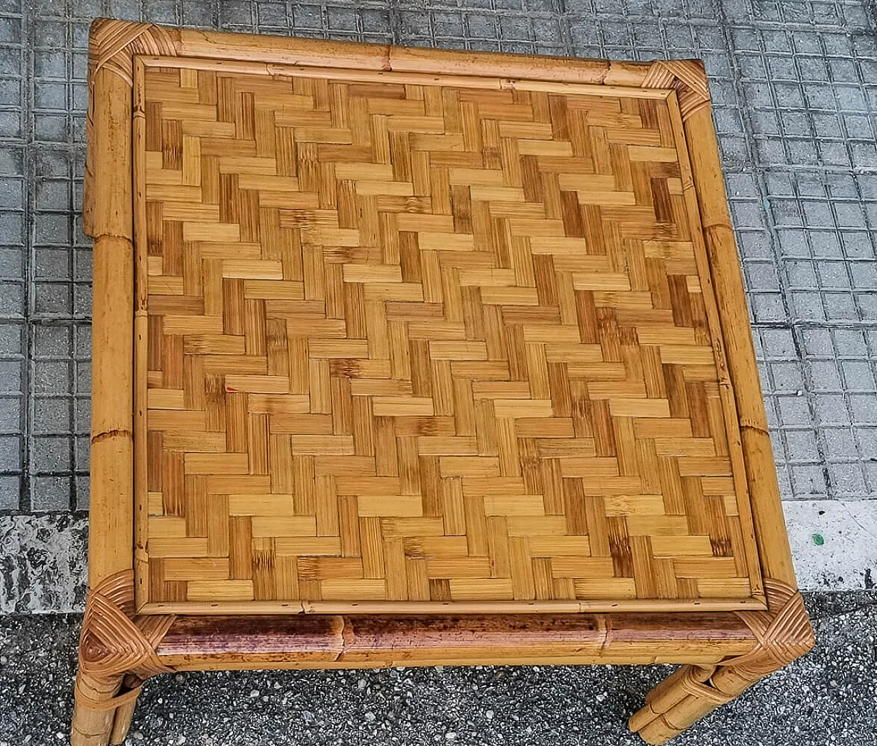 Tavolino da salotto basso in bambù, anni '60 3