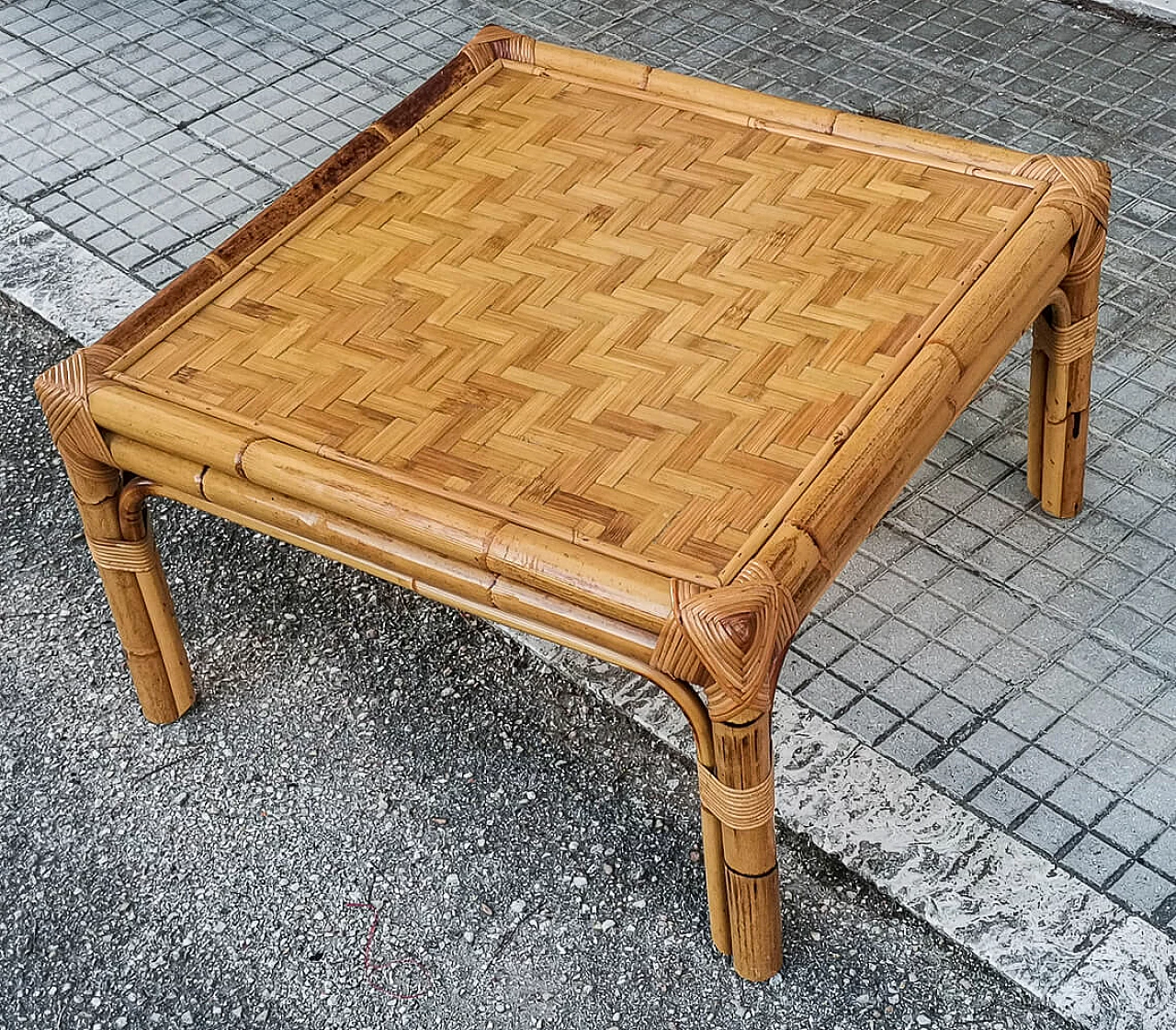 Low bamboo coffee table, 1960s 6