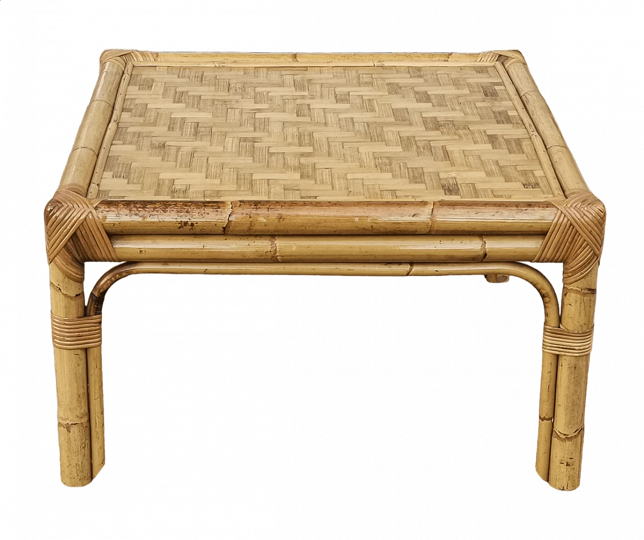 Tavolino da salotto basso in bambù, anni '60 9