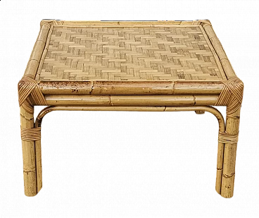 Tavolino da salotto basso in bambù, anni '60