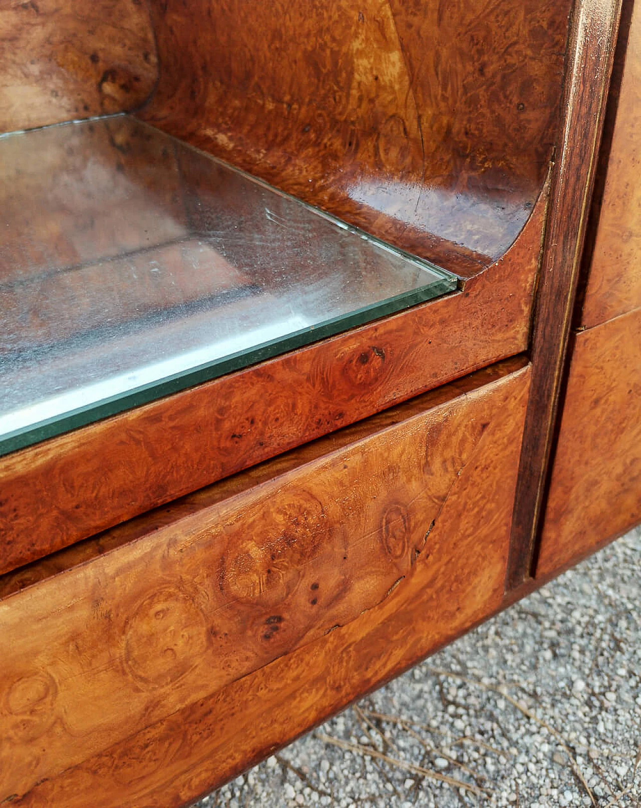 Wooden console table with mirror by Vittorio Dassi, 1950s 2