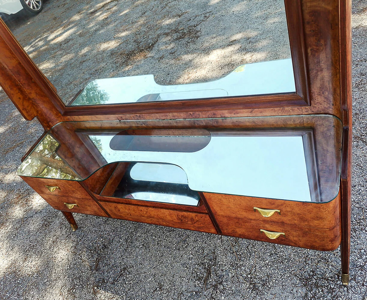 Wooden console table with mirror by Vittorio Dassi, 1950s 8