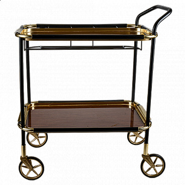 Brass, metal and formica trolley by Ico parisi for MB Italia, 1960s